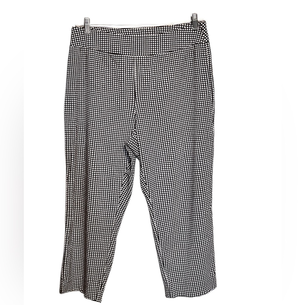 Chico’s So Slimming Black & White Check Crop Pants-Size 2